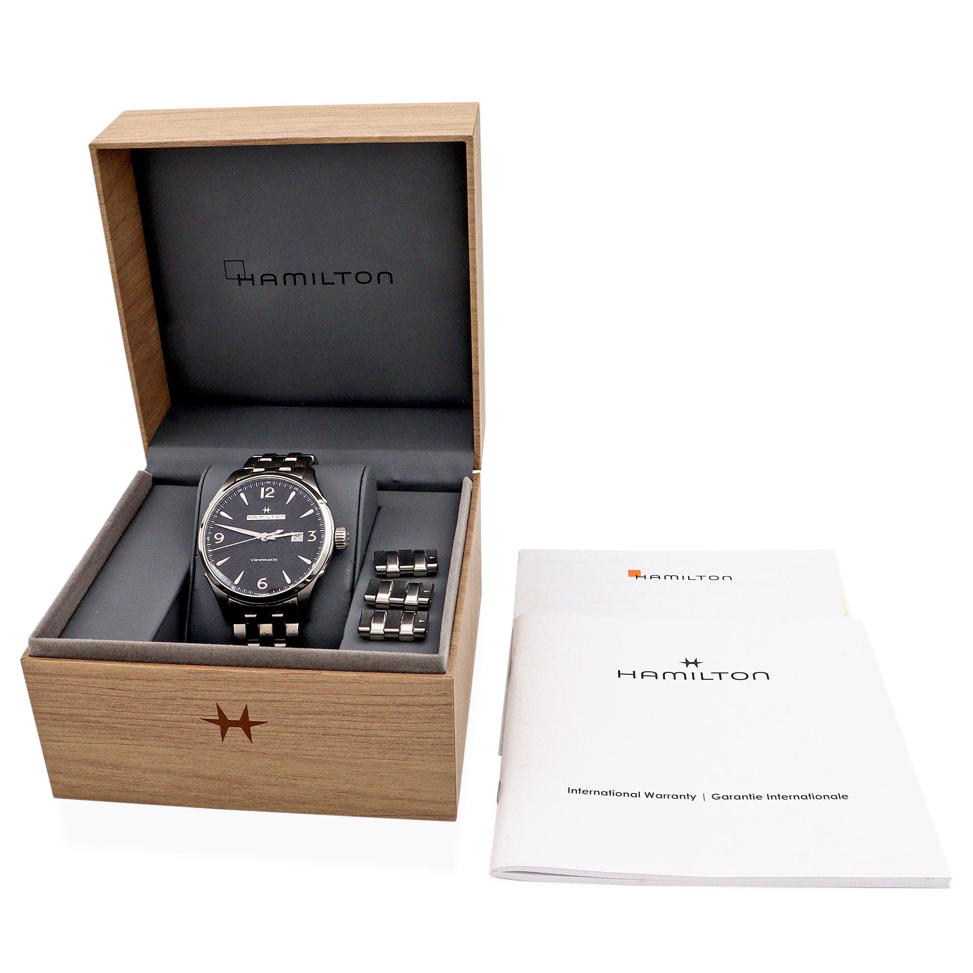 Hamilton Jazzmaster Viewmatic Skeleton Datum Automatik Herrenuhr Ref. H327550 im Zustand „Gut“ im Angebot in New York, NY