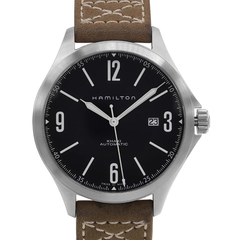 Hamilton Khaki Aviation Stainless Steel Black Dial Mens Watch H76665835 For  Sale at 1stDibs