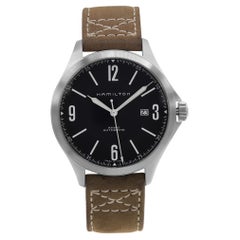 Reloj Hamilton Khaki Aviation de acero inoxidable y esfera negra para caballero H76665835