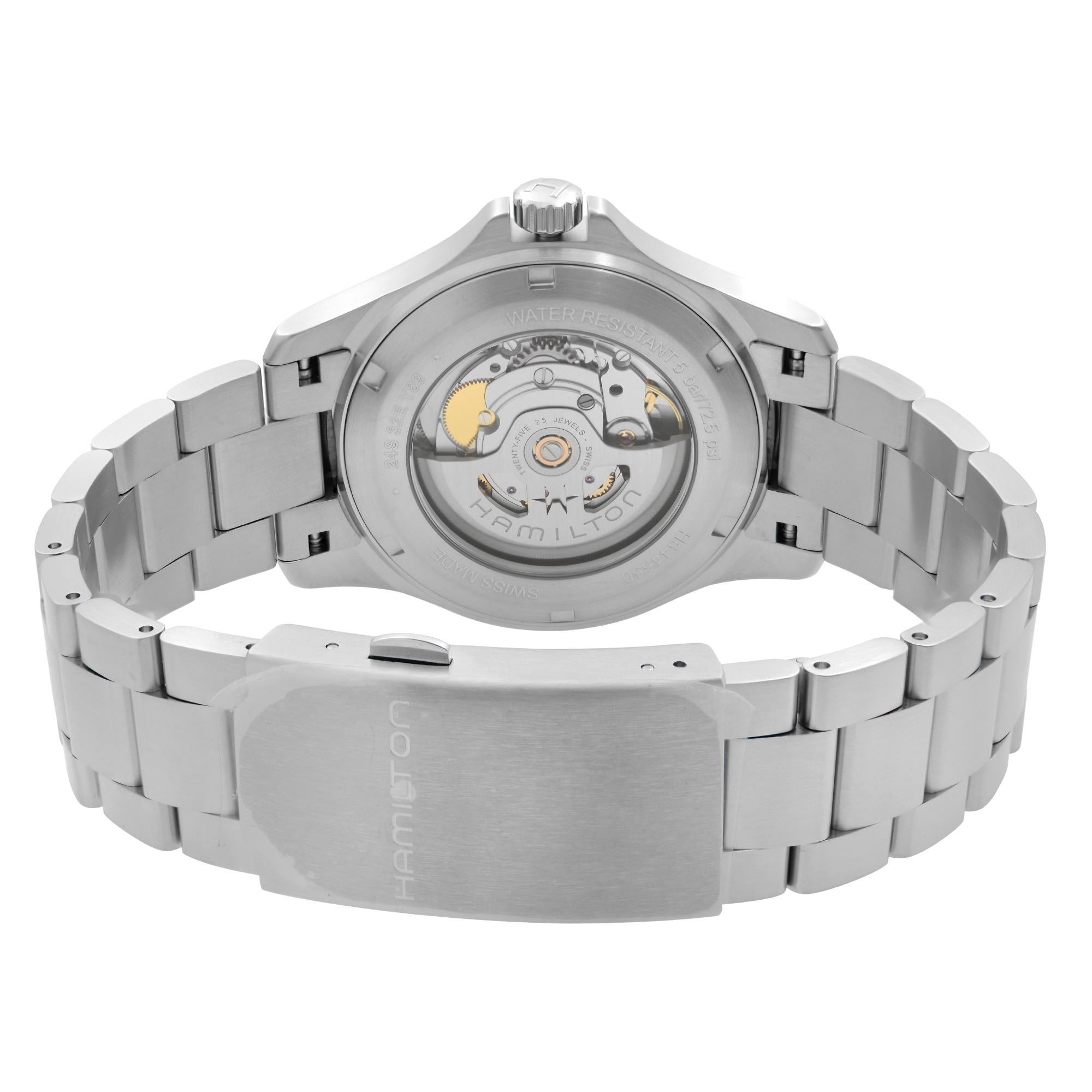 Hamilton Khaki Field King Steel Black Dial Automatic Mens Watch H64455133 In New Condition In New York, NY