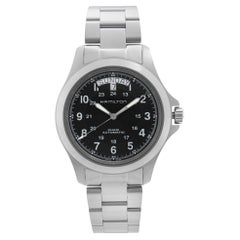 Hamilton Khaki Field King Steel Black Dial Automatic Mens Watch H64455133