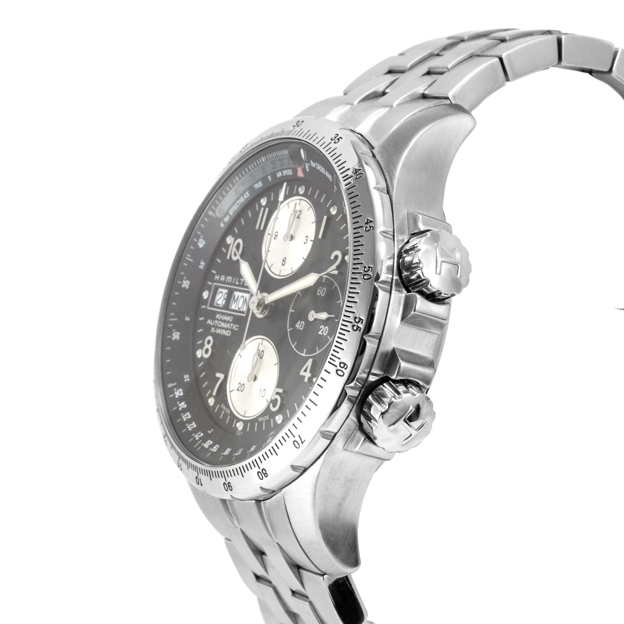 Montre Hamilton X-Wind 44MM H776160 cadran noir arabe automatique en acier Pour hommes en vente