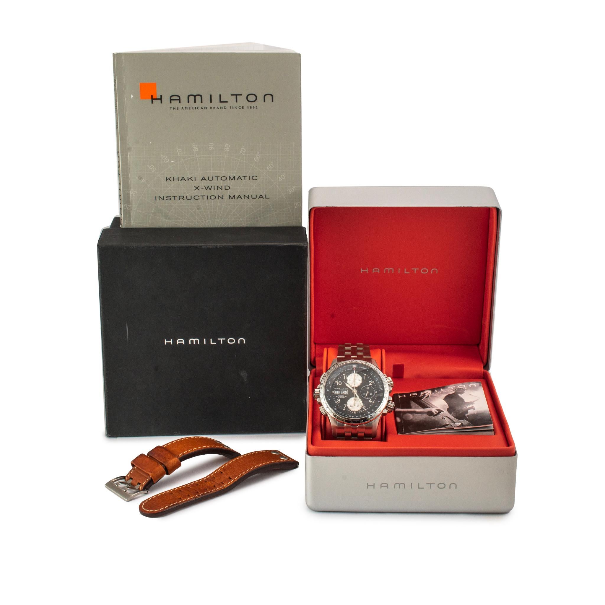 Montre Hamilton X-Wind 44MM H776160 cadran noir arabe automatique en acier en vente 5