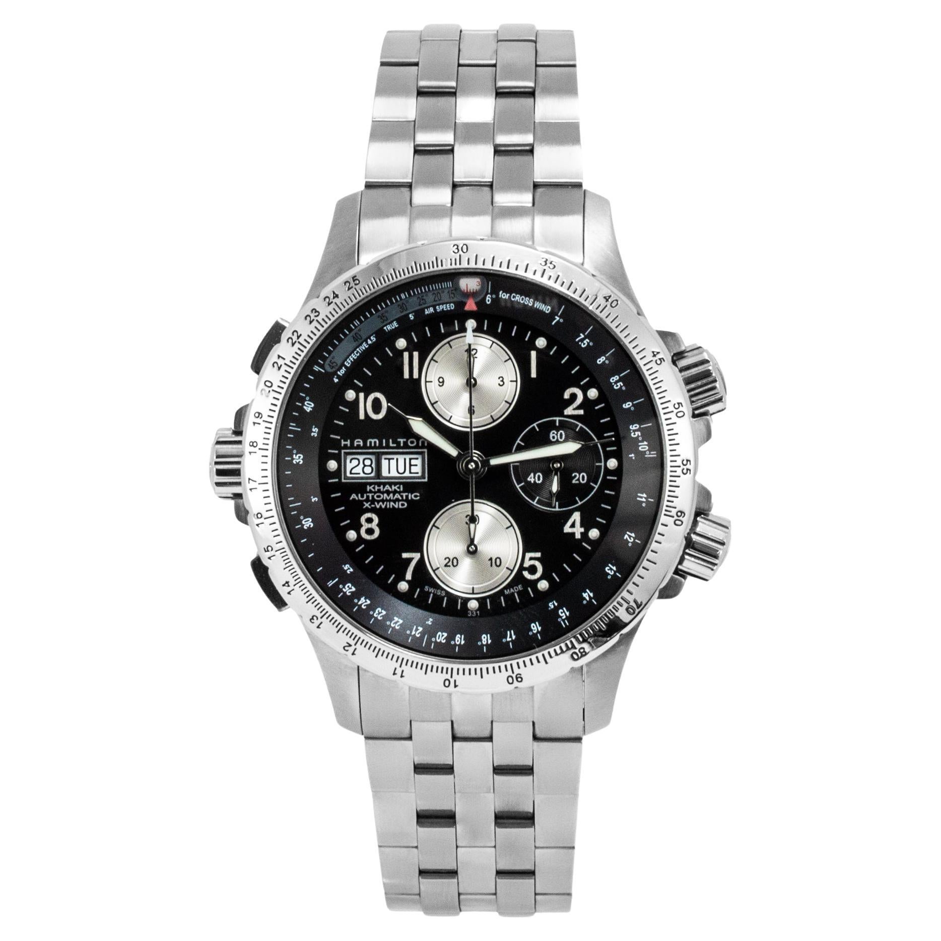 Reloj Hamilton Khaki X-Wind 44MM H776160 Esfera Negra Árabe Automático Acero