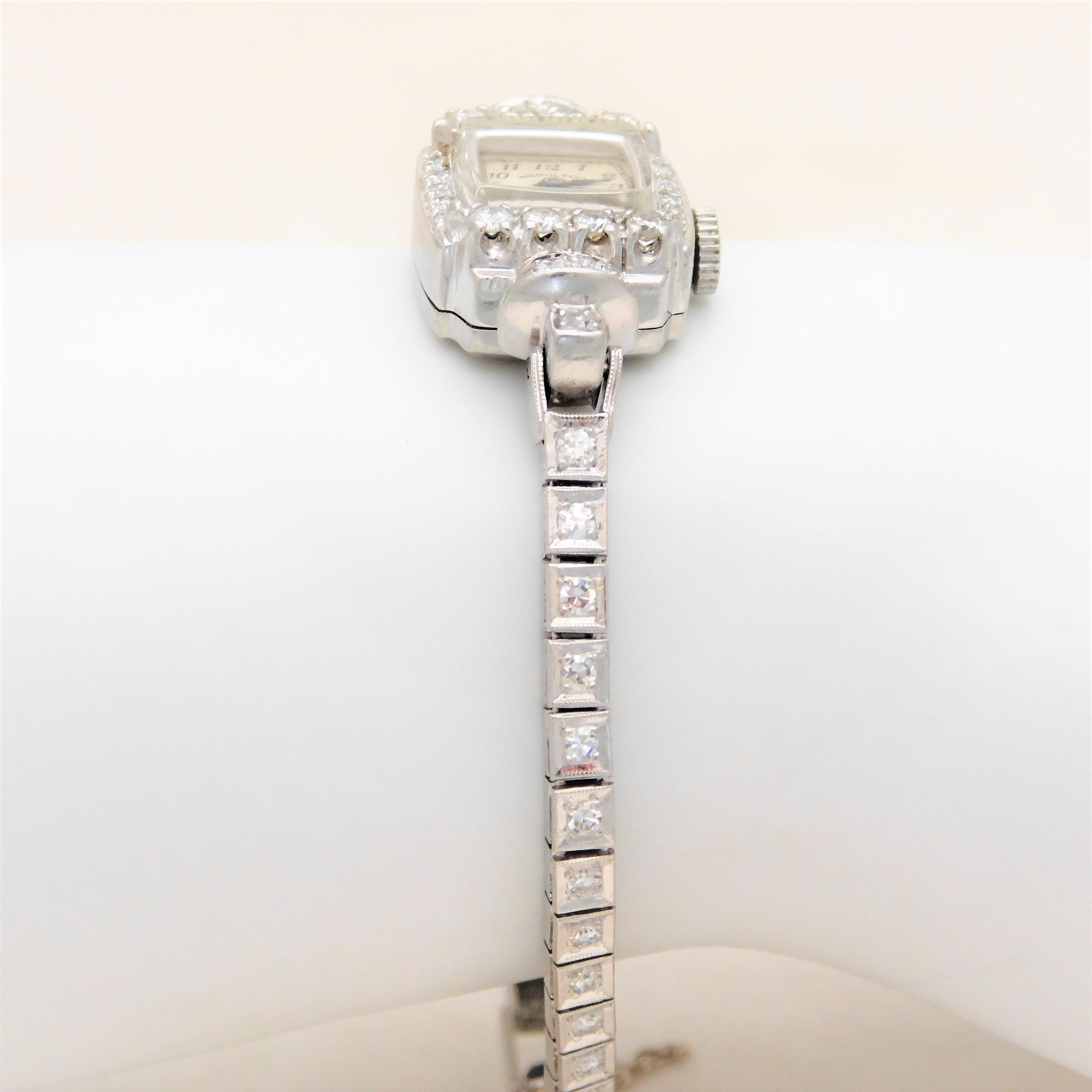 Hamilton Ladies Platinum Diamond Art Deco manual Wristwatch, circa 1930 13