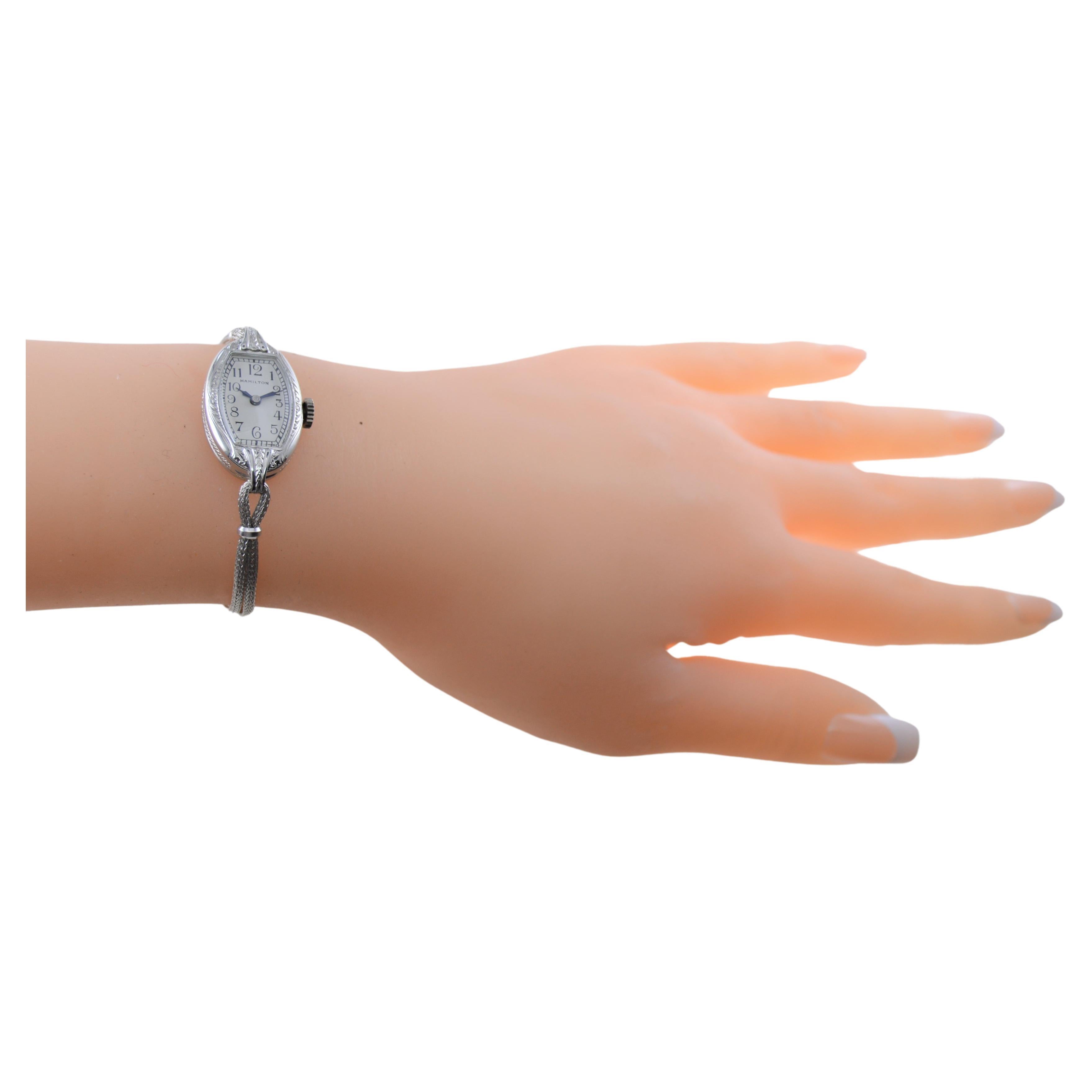 Hamilton Ladies Solid Gold Art Deco Watch with Cord 6