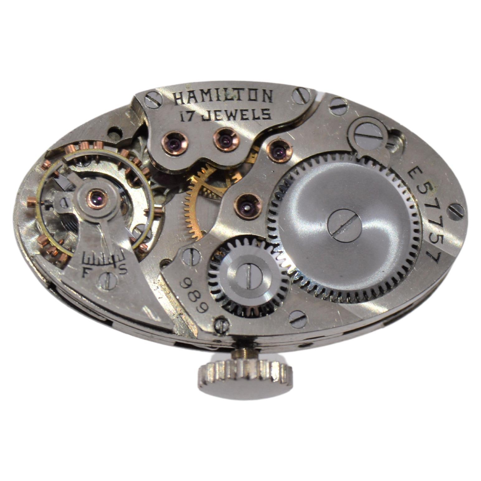 Hamilton Ladies Solid Gold Art Deco Watch with Cord 9