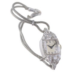 Hamilton Ladies Platinum Art Deco Dress Watch 1940's in Nearly New Condition