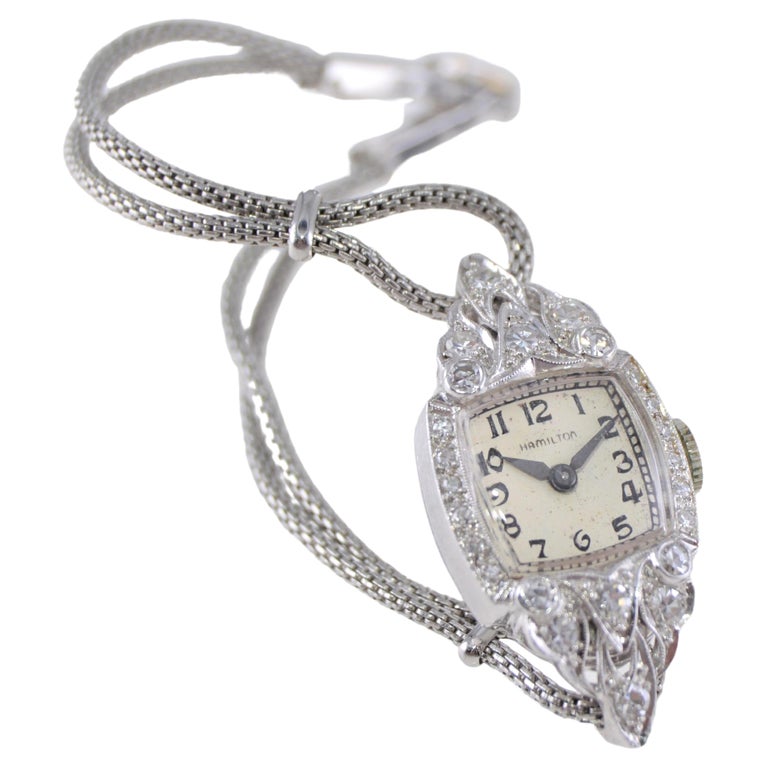 Hamilton Ladies Platinum Art Deco Dress Watch 1940's in Nearly New  Condition For Sale at 1stDibs | hamilton vintage ladies watch, vintage  womens hamilton watches