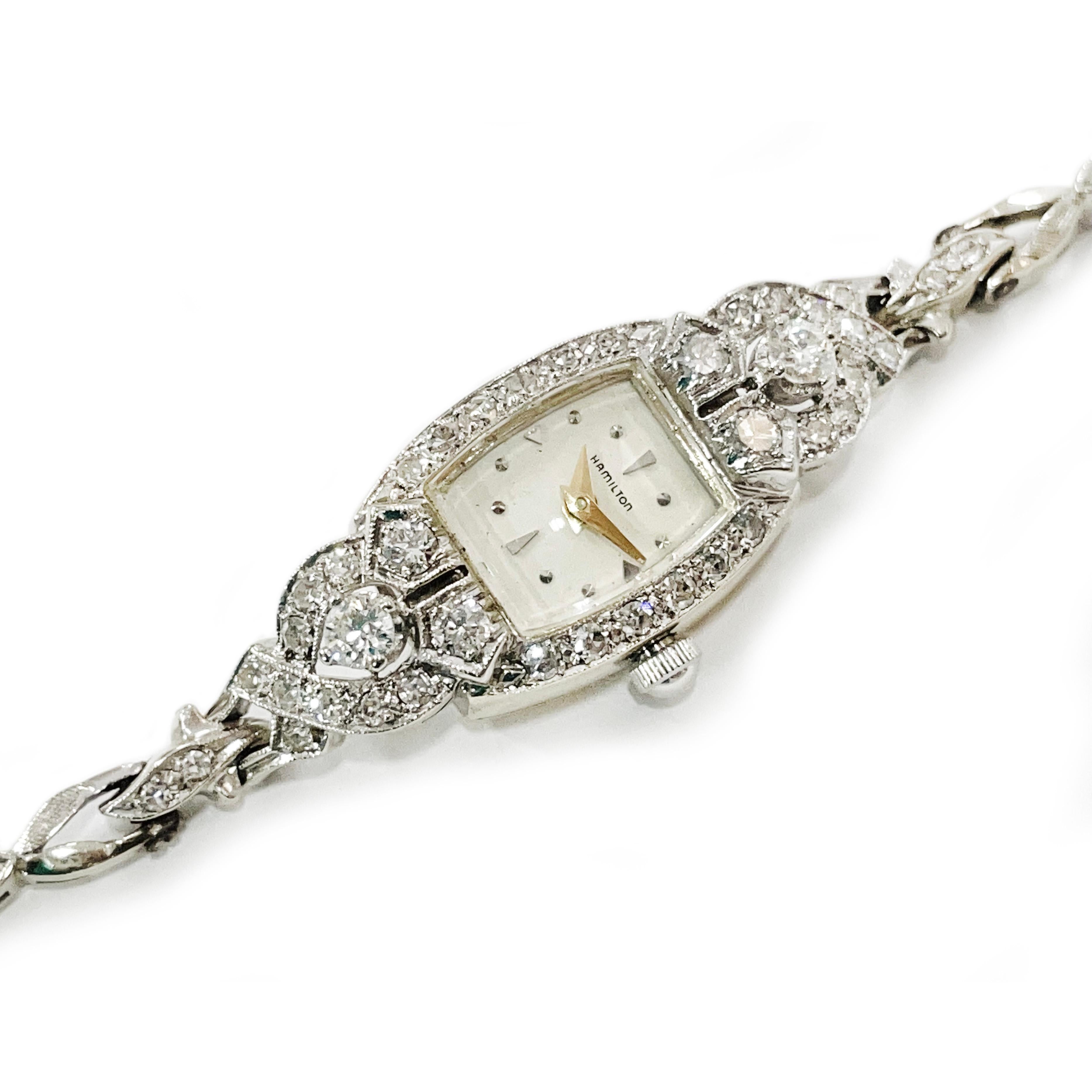 Hamilton Ladies White Gold Diamond Bracelet Watch, Circa 1930s For Sale ...