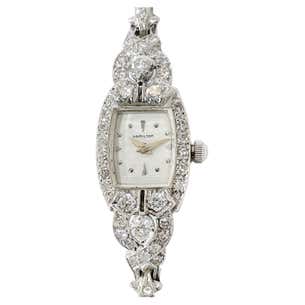Hamilton Ladies White Gold Diamond Bracelet Watch, Circa 1930s For Sale ...