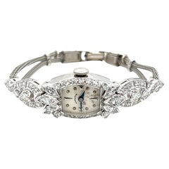 Vintage Hamilton Ladies White Gold Diamond Bracelet Watch, Circa 1960