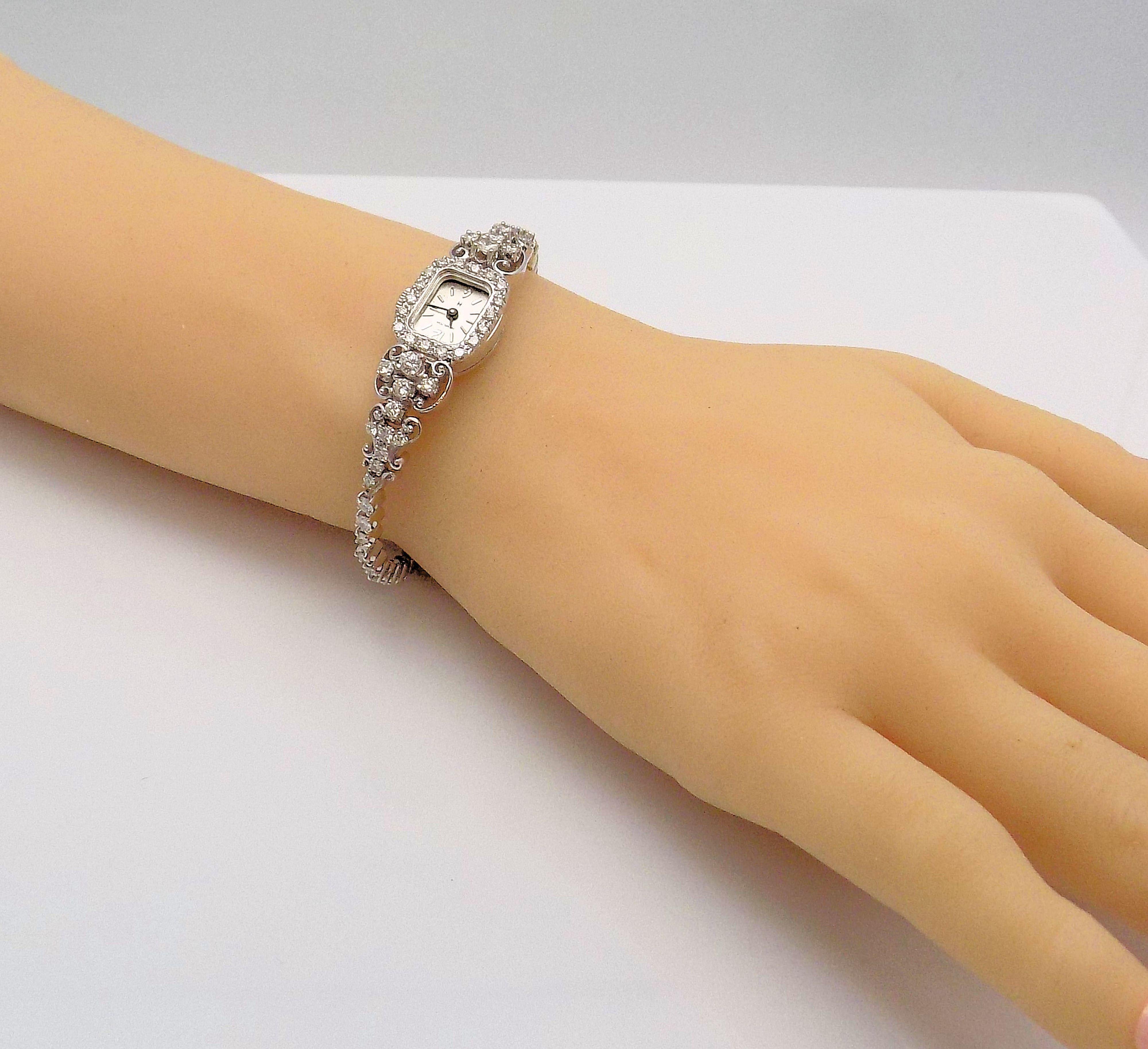 Hamilton Ladies White Gold Diamond Manual Wristwatch 1