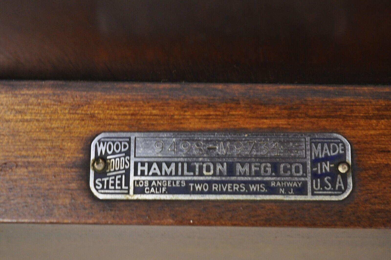 Tabouret de piano d'architecte Hamilton Mfg Co à haut dossier et hauteur réglable en acajou en vente 3