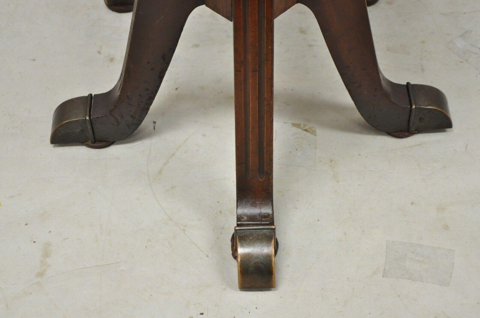 Early 20th Century Hamilton Mfg Co High Back Adjustable Height Mahogany Architect Piano Stool For Sale