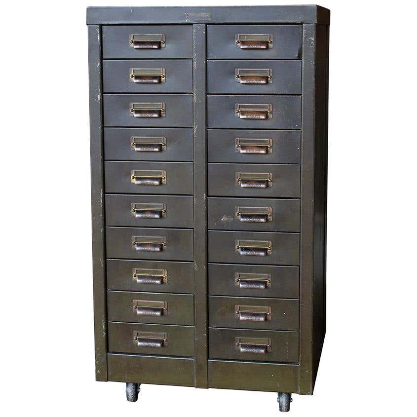 Hamilton Container Two Drawer Hamilton Mfg. Steel Multi-Drawer Cabinet at 1stDibs