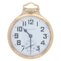 Hamilton Modell 5 Taschenuhr - Gold gefüllte 21 Juwelen Grade 992B Größe 16s