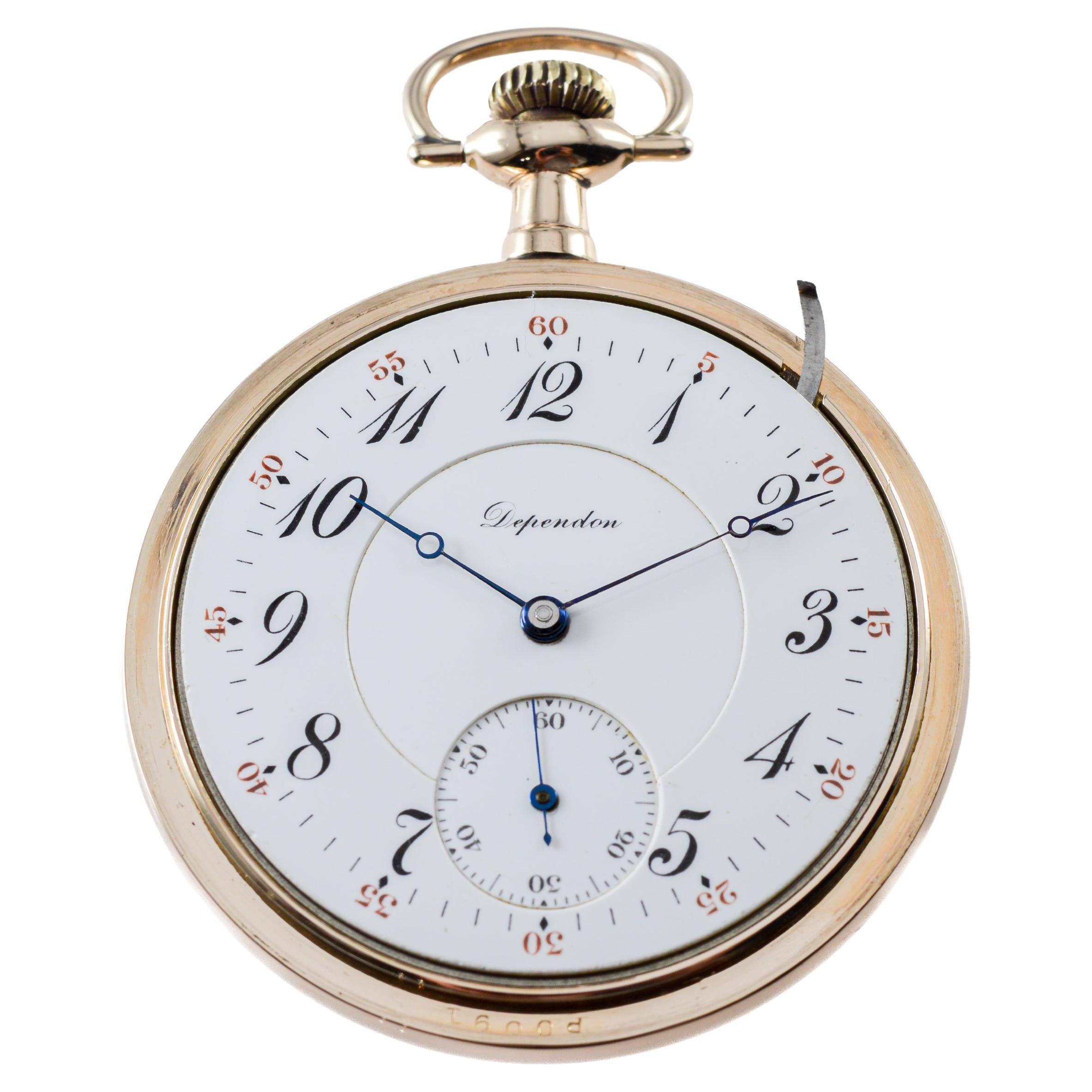 Hamilton Open Faced Pocket Watch for the Chicago house of J.V. Falwell from 1923 In Excellent Condition In Long Beach, CA