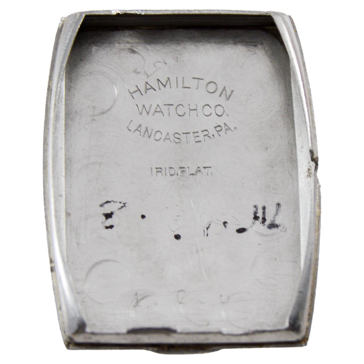 Hamilton Platinum Art Deco Tank Style 1940's with Medallion Series Movement. en venta 6