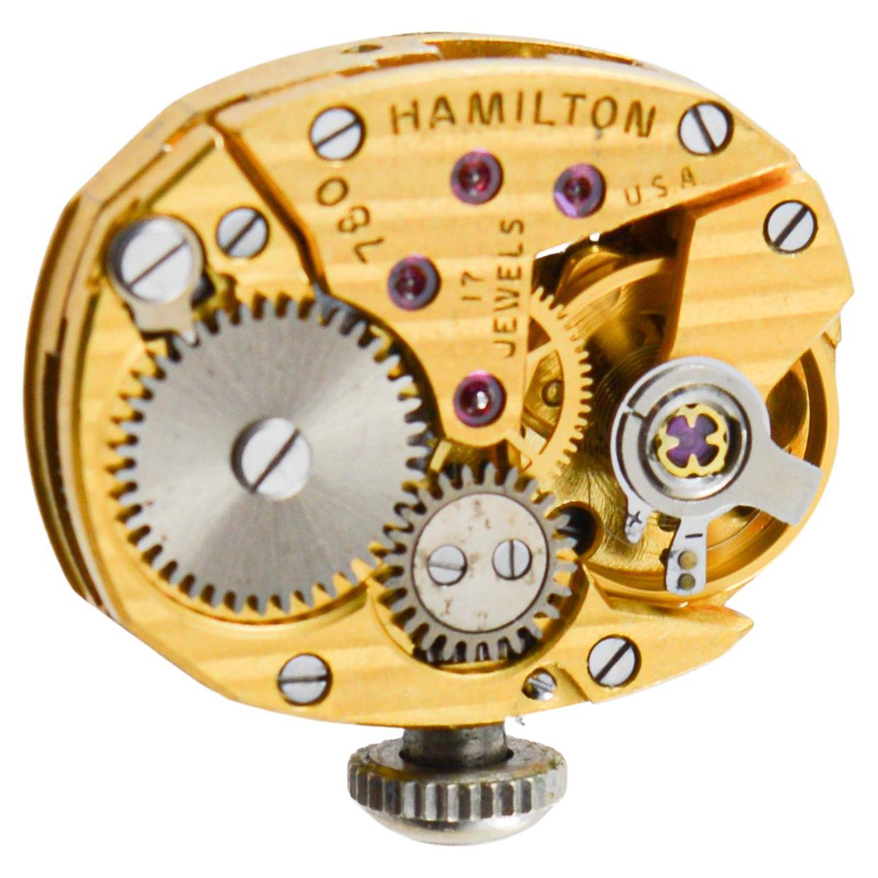 Montre habillée en platine pour dames, Hamilton, circa 1950 en vente 10