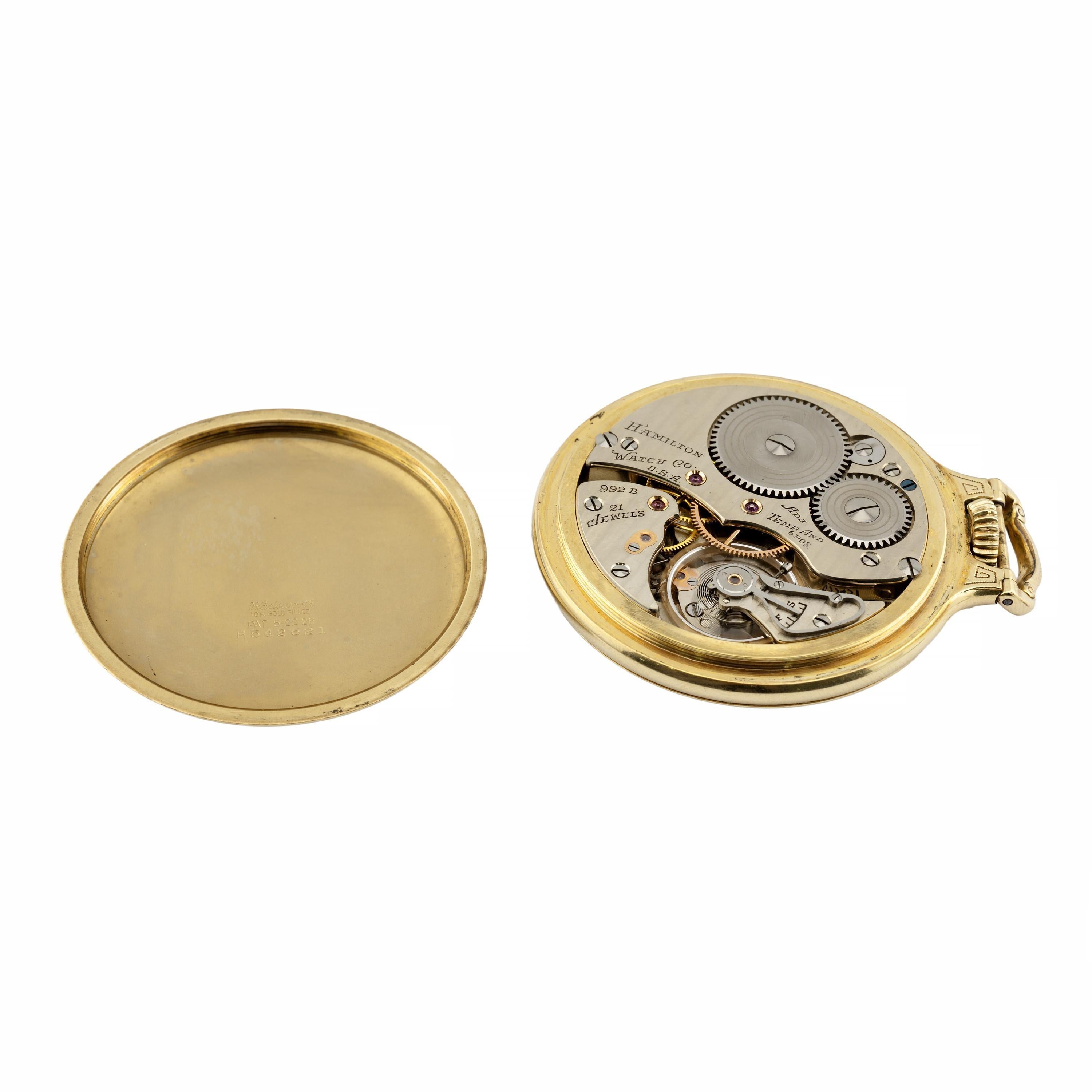 Hamilton Railroad Grade 992B Railway Special 21 Jewel Pocket Watch Circa 1942 3
