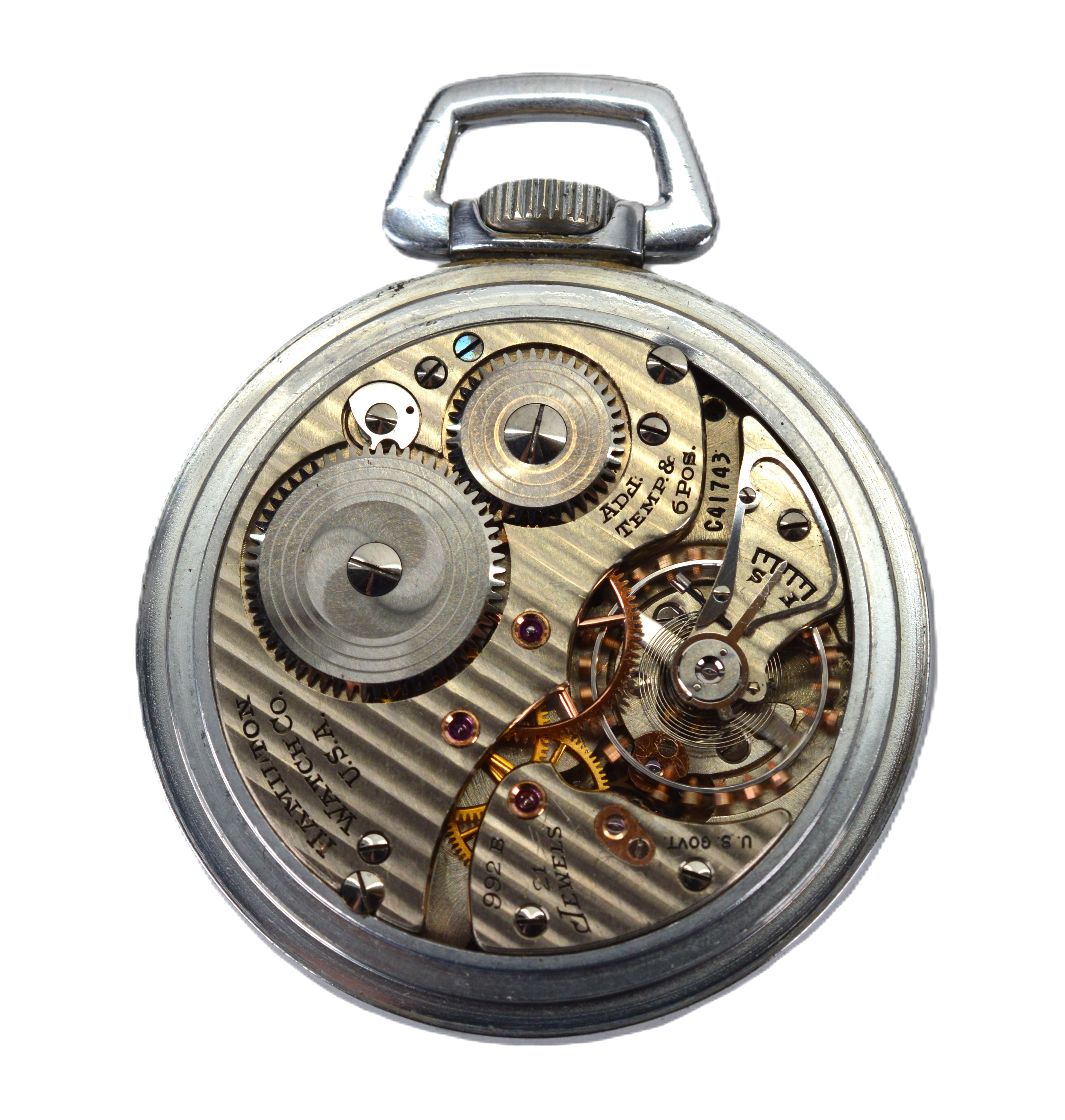 Hamilton Railroad Grade U.S. Ordinance Pocket Watch w Original Packaging For Sale 2