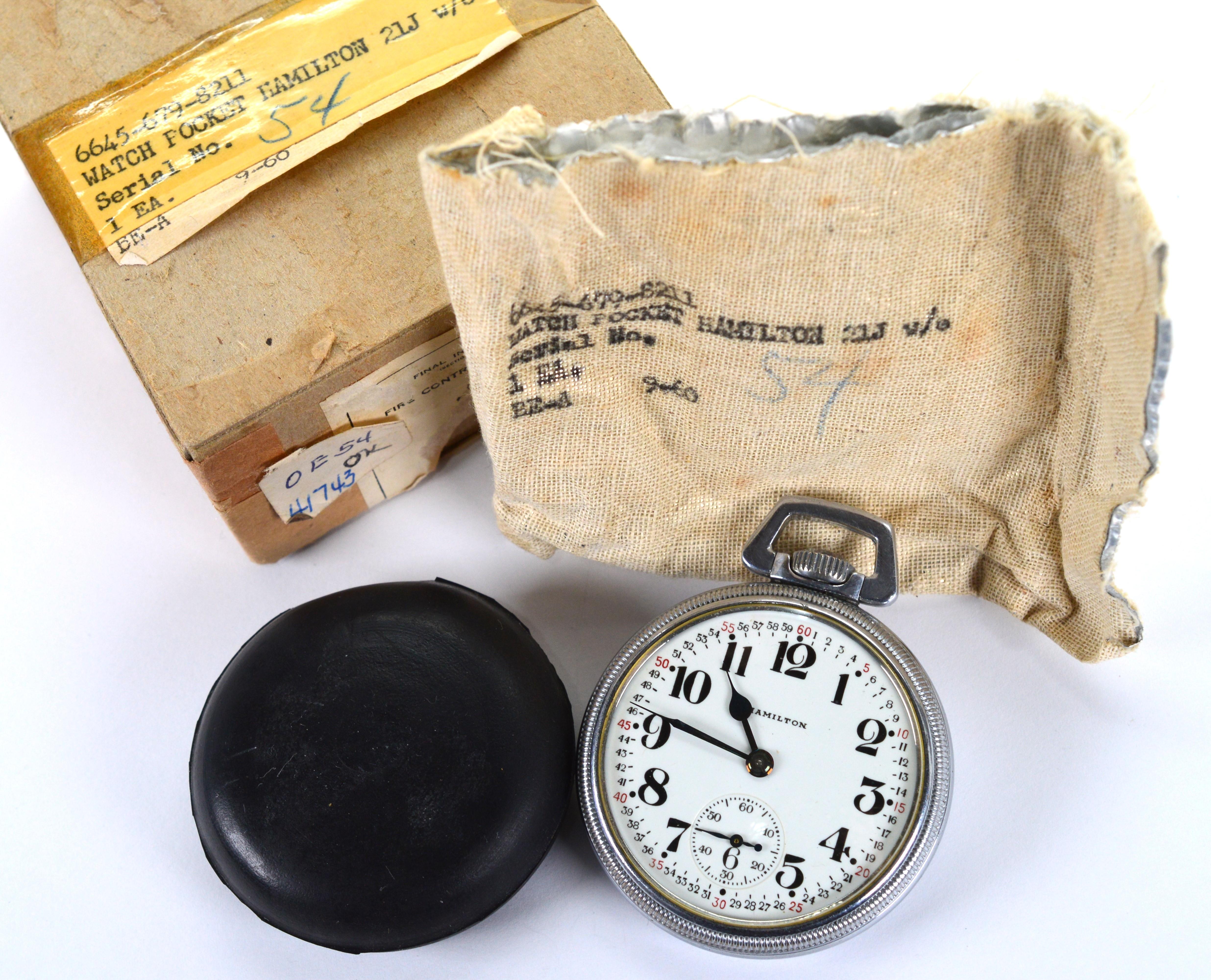 Hamilton Railroad Grade U.S. Ordinance Pocket Watch w Original Packaging For Sale 4