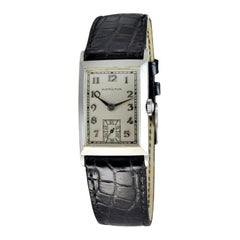 Hamilton Rare Platinum Art Deco Tank Style Watch, circa 1940s