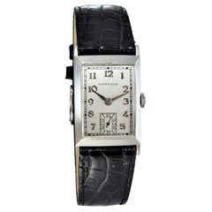 Hamilton Rare Platinum Art Deco Tank Style Watch, circa 1940s