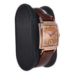 Hamilton Rose Gold Filled Art Deco Tank Style Watch from 1940's