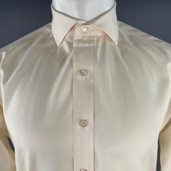 HAMILTON Size S Beige Cotton Spread Collar Long Sleeve Shirt