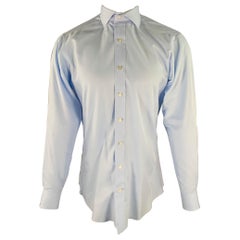 HAMILTON Size S Blue Light Blue Cotton Spread Collar Long Sleeve Shirt