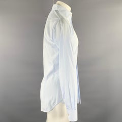 HAMILTON Size S Blue Light Blue Plaid Cotton Spread Collar Long Sleeve Shirt