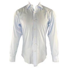 HAMILTON Size S Blue Light Blue Plaid Cotton Spread Collar Long Sleeve Shirt