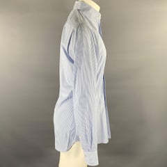 HAMILTON Size S Blue Light Blue Stripe Cotton Spread Collar Long Sleeve Shirt