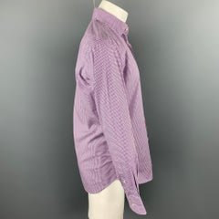 HAMILTON Größe S Lavendel Gingham Baumwolle Classic Langarmhemd