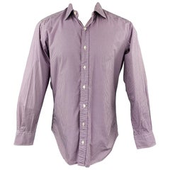 HAMILTON Size S Lavender Gingham Cotton Classic Long Sleeve Shirt