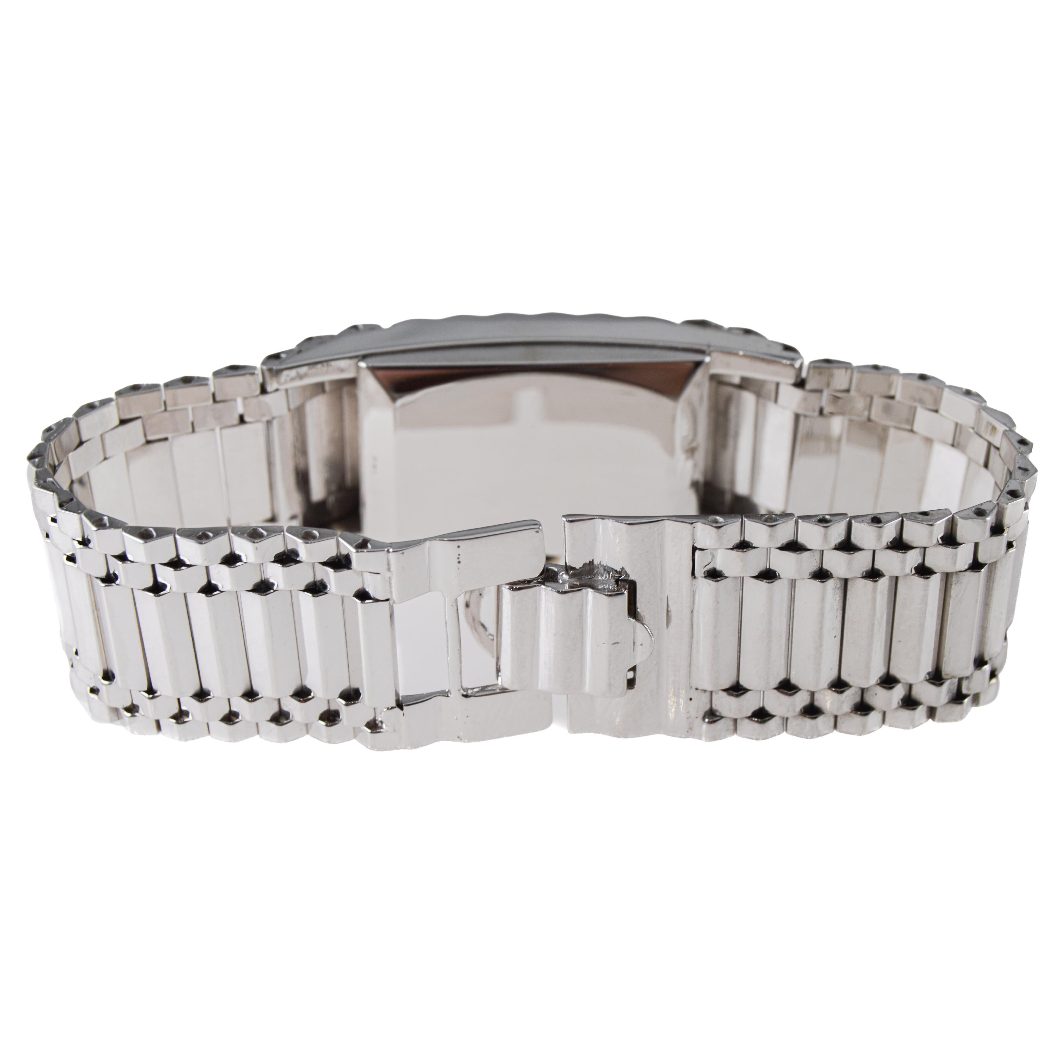 Hamilton Solid 14 Karat White Gold Art Deco Bracelet Watch, circa 1940s For Sale 9