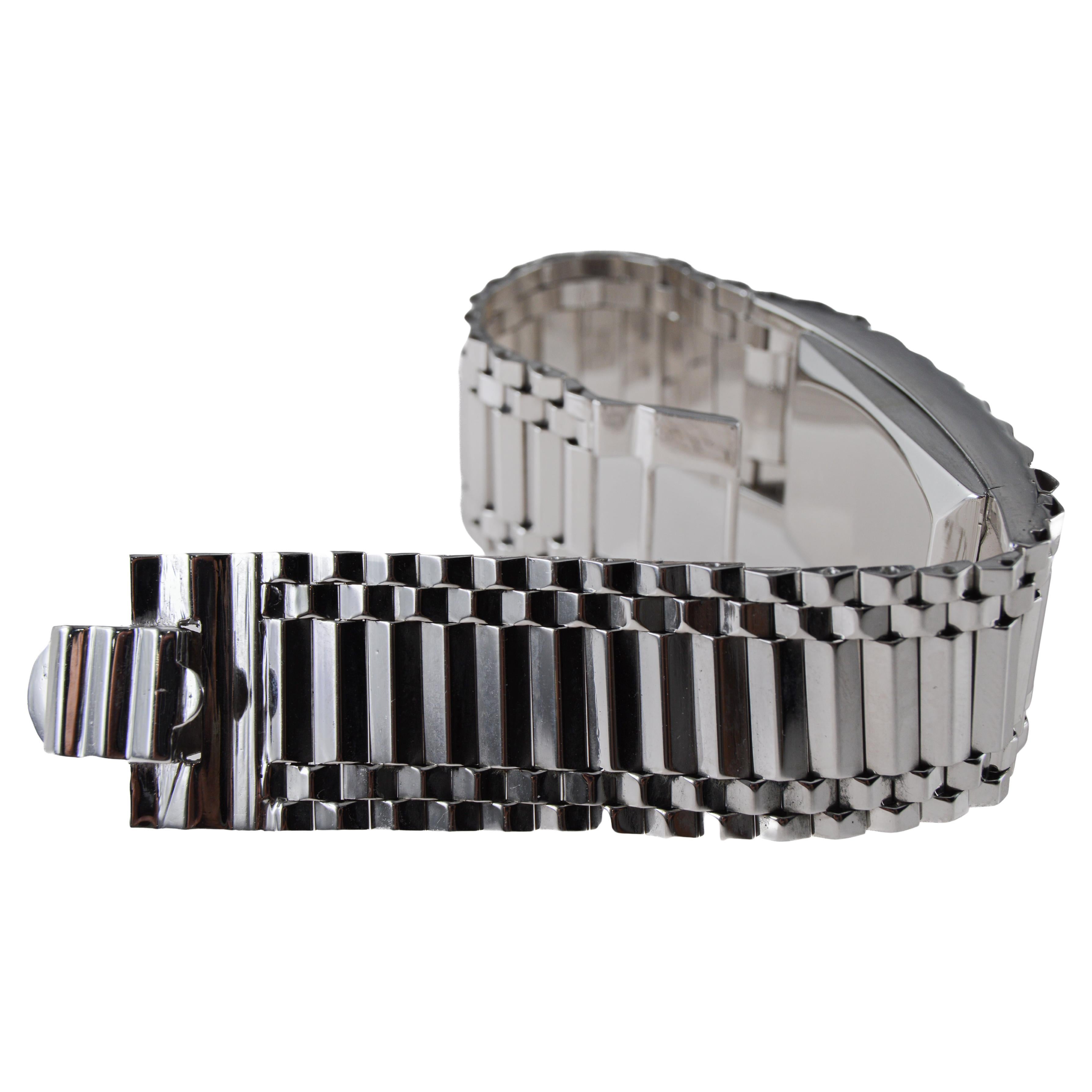 Hamilton Solid 14 Karat White Gold Art Deco Bracelet Watch, circa 1940s For Sale 12