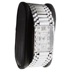 Hamilton Solid 14 Karat White Gold Art Deco Bracelet Watch, circa 1940s