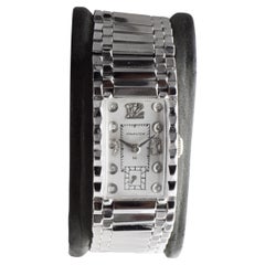 Hamilton Solid 14 Karat White Gold Art Deco Bracelet Watch, circa 1940s