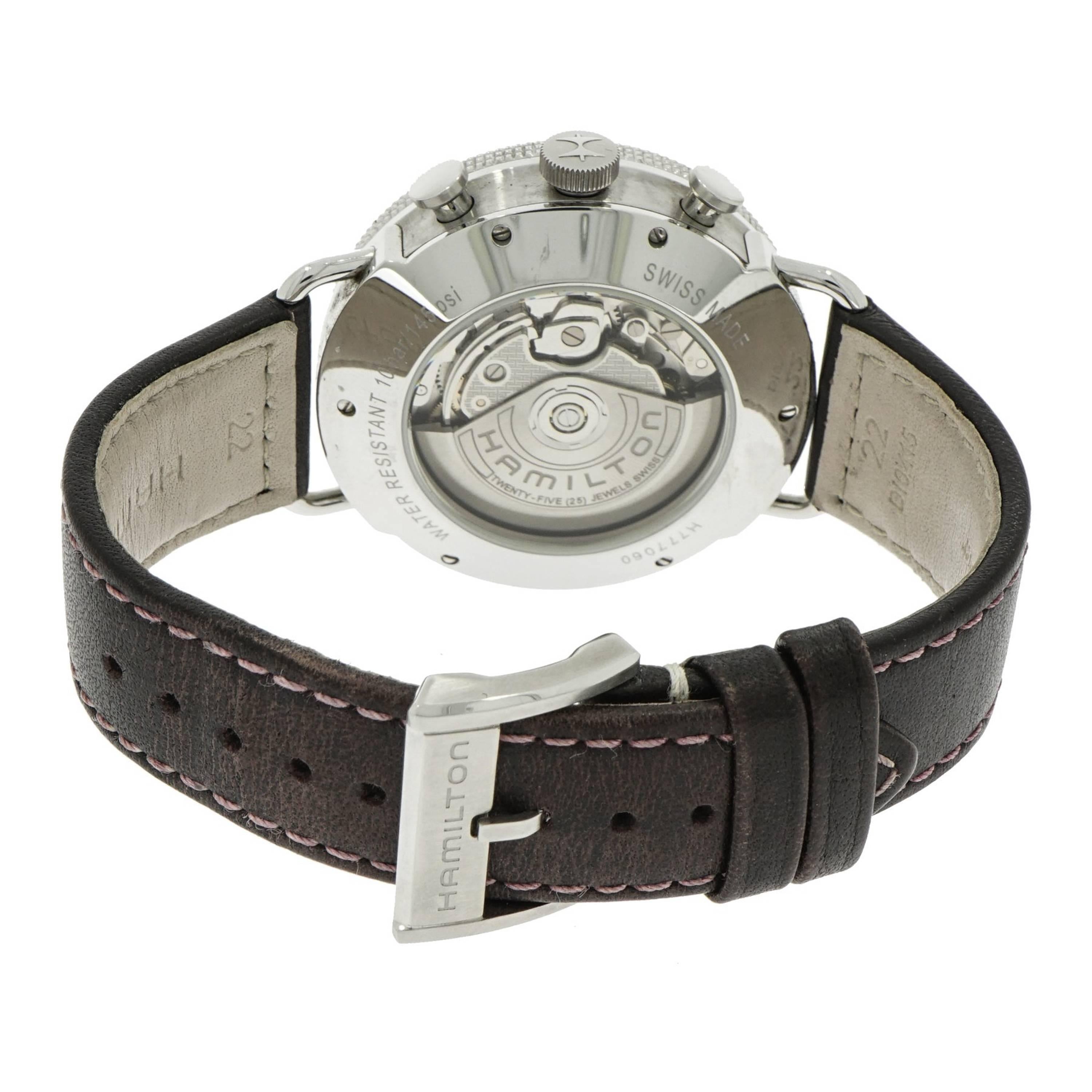 Modern Hamilton Stainless Steel Chronograph Self-Winding Wristwatch