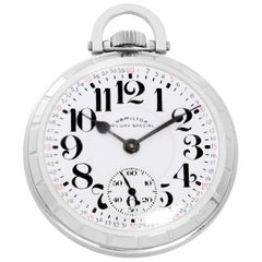 Hamilton Stainless Steel Railway Special Manual Pocket Watch