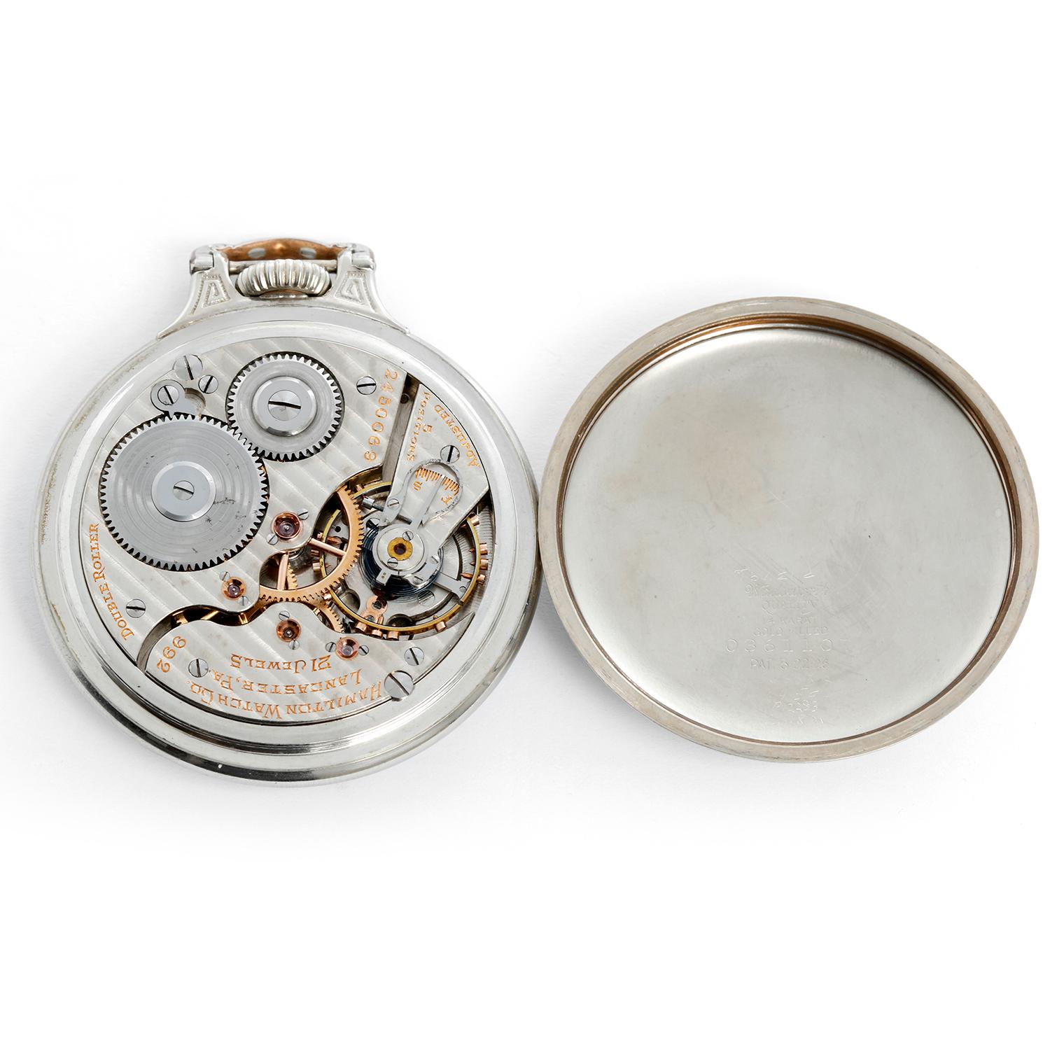Hamilton Stainless Steel Railway Special Pocket Watch In Excellent Condition In Dallas, TX