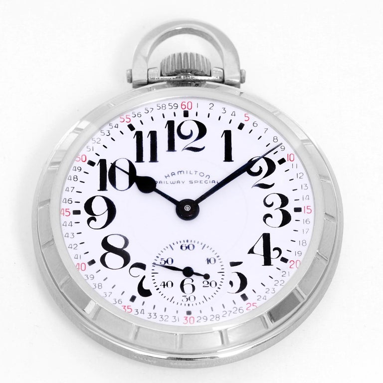Hamilton Stainless Steel Railway Special Pocket Watch at 1stDibs
