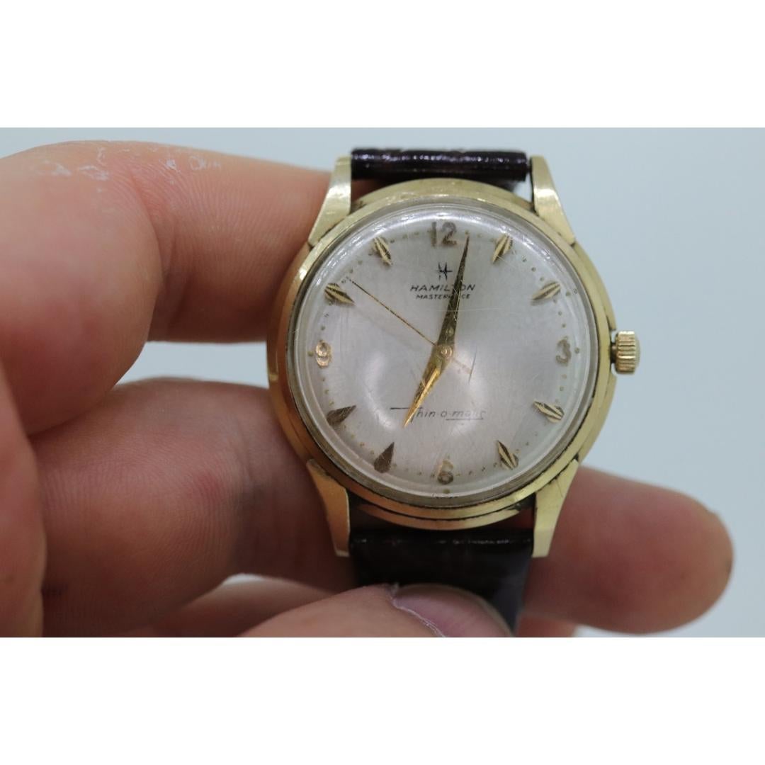 HAMILTON THIN o MATIC Watch. 14k Yellow Gold Round Hamilton wristwatch. Hamilton For Sale 2