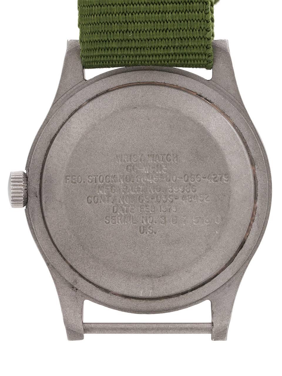 Men's Hamilton Base Metal U.S. Military Post Vietnam manual wristwatch, circa 1979