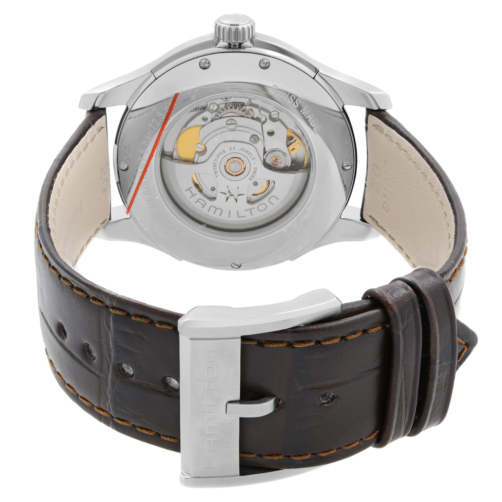 Hamilton Viewmatic 40mm Steel Leather Silver Dial Automatic Watch ...