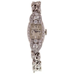 Hamilton Retro 14 Karat White Gold Women's Diamond Dress Watch