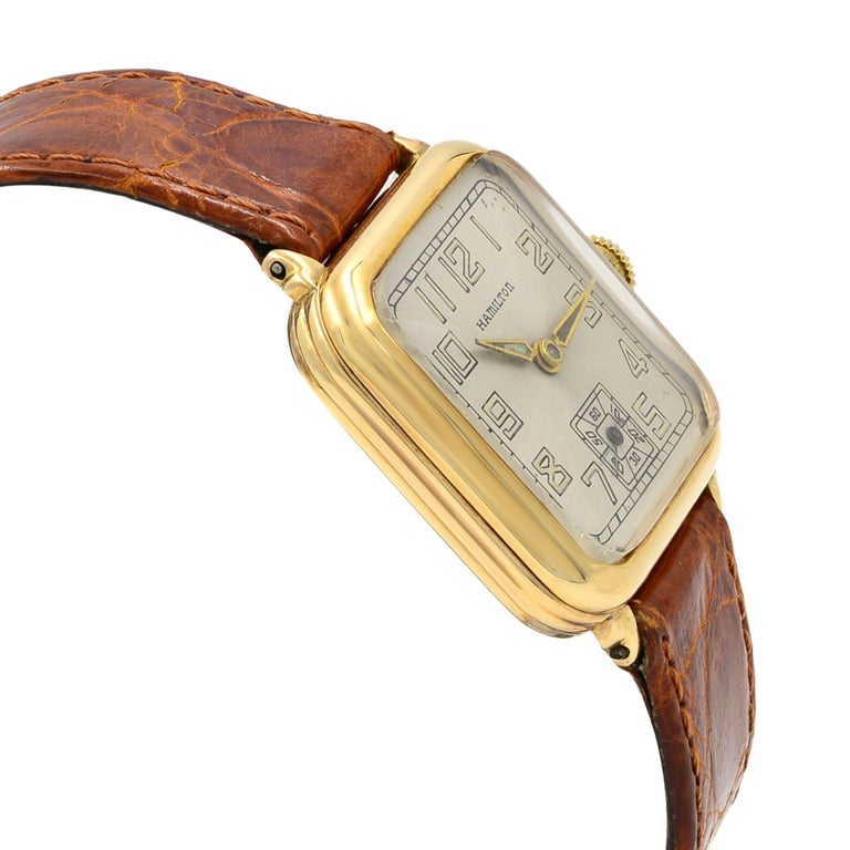 Hamilton Vintage 14 Karat Yellow Gold Winder Unisex Watch at 1stDibs